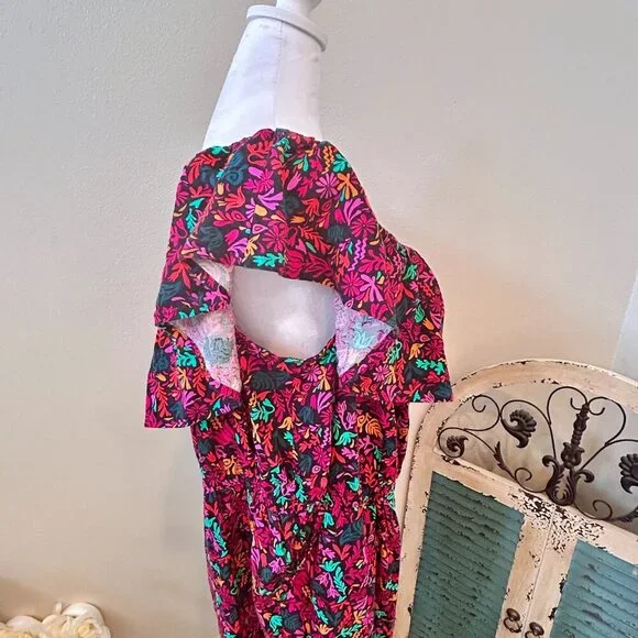 3X Women Floral Off the Shoulder Jumpsuit Romper Baggy Fit - Picture 7 of 9